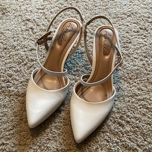 White wedding heels